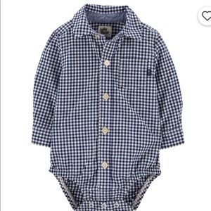 3M Baby Osh Kosh Gingham Button Down Onesie